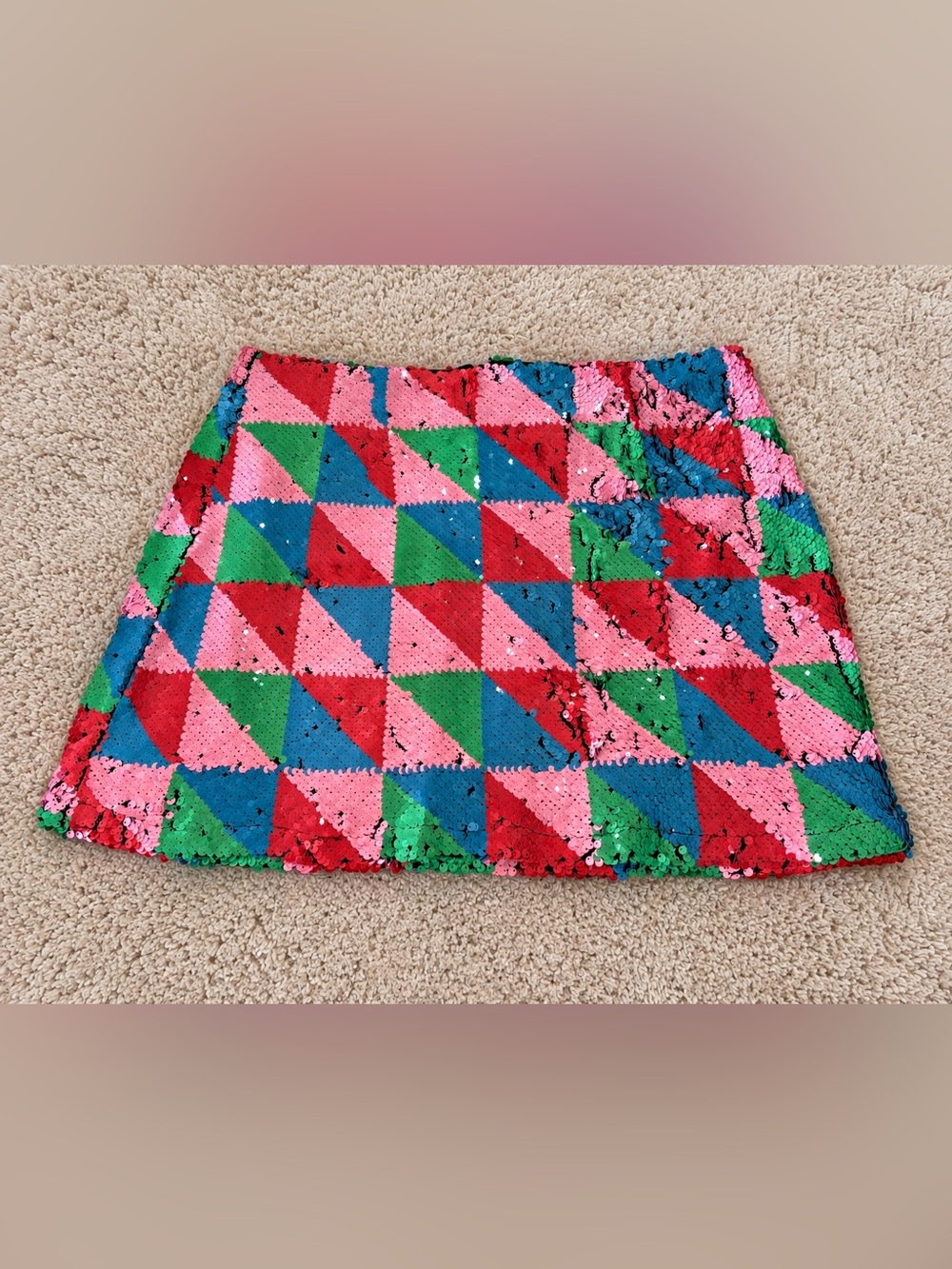 Love + Harmony Geometric Sequin Mini Skirt Size Large - Picture 2 of 6